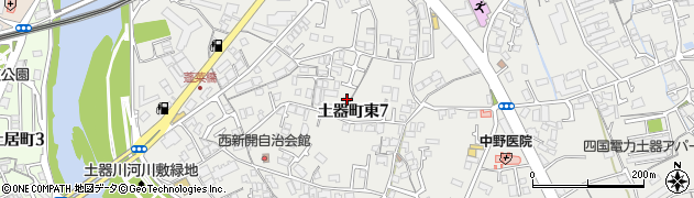 香川県丸亀市土器町東7丁目周辺の地図
