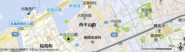 香川県丸亀市西平山町164-2周辺の地図