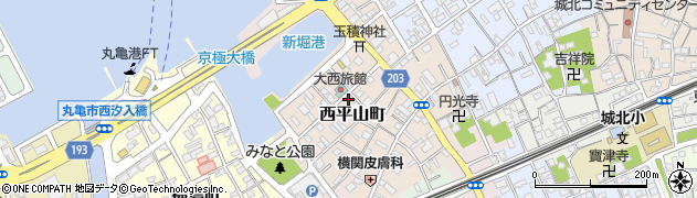 香川県丸亀市西平山町222周辺の地図