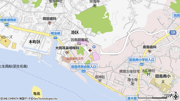〒722-2323 広島県尾道市因島土生町の地図