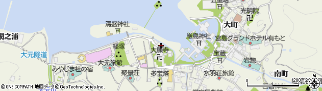 広島県廿日市市宮島町（北大西町）周辺の地図