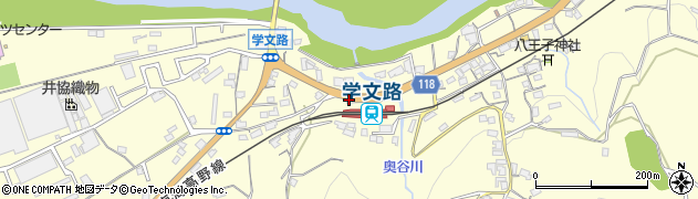 学文路駅前周辺の地図