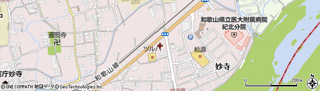 デイリーヤマザキかつらぎ町妙寺店周辺の地図