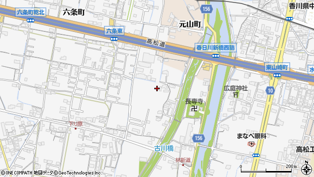 〒761-0303 香川県高松市六条町の地図