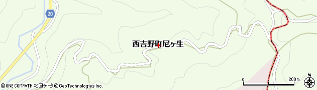 奈良県五條市西吉野町尼ヶ生周辺の地図