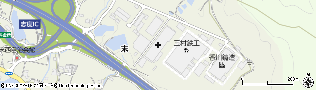 株式会社カワニシ　営業本部志度工場周辺の地図