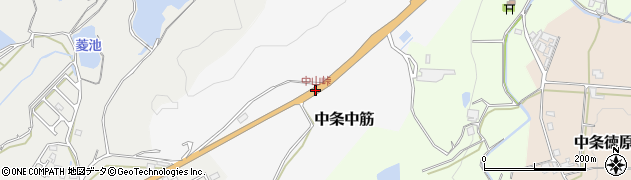 中山峠周辺の地図
