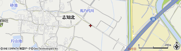 兵庫県南あわじ市志知北周辺の地図