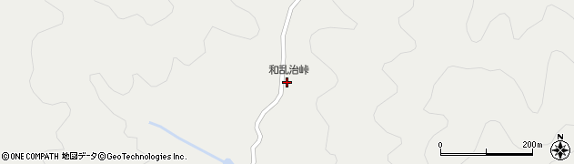 和乱治峠周辺の地図
