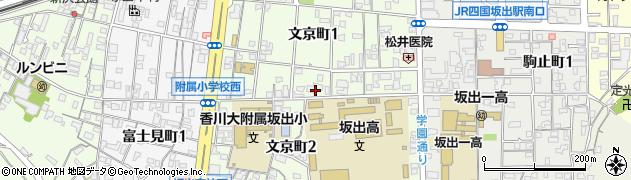 香川県坂出市文京町周辺の地図