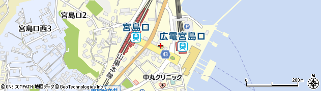 宮島口郵便局周辺の地図