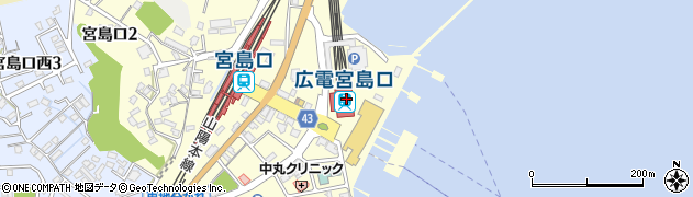 広電宮島口駅周辺の地図