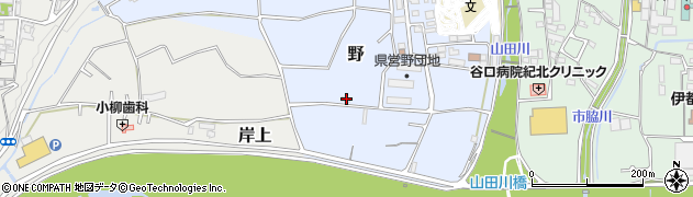 和歌山県橋本市野106周辺の地図