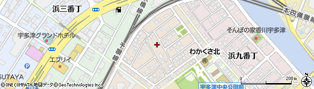 香川県宇多津町（綾歌郡）浜七番丁周辺の地図