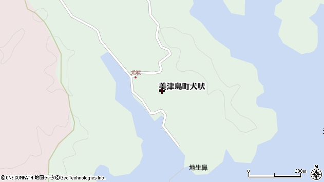 〒817-1106 長崎県対馬市美津島町犬吠の地図