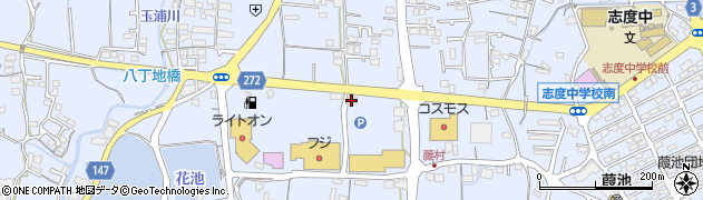 東宝グループ　ワンナワードライ東宝フジ志度前店周辺の地図