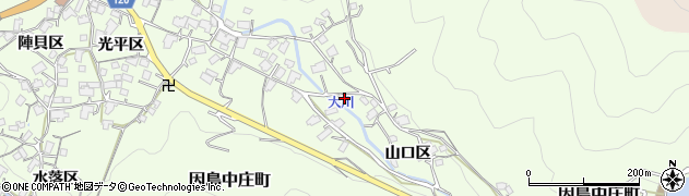 広島県尾道市因島中庄町山口区周辺の地図