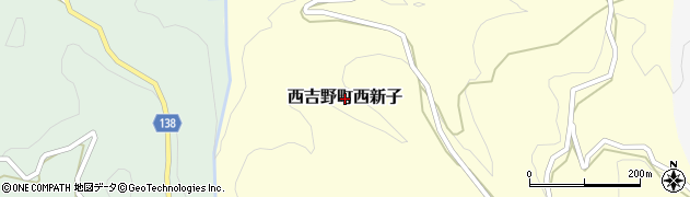 奈良県五條市西吉野町西新子周辺の地図