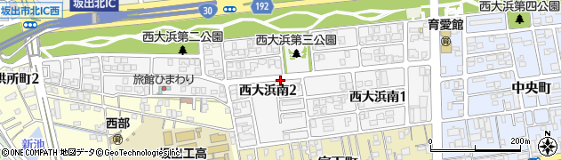 香川県坂出市西大浜南周辺の地図