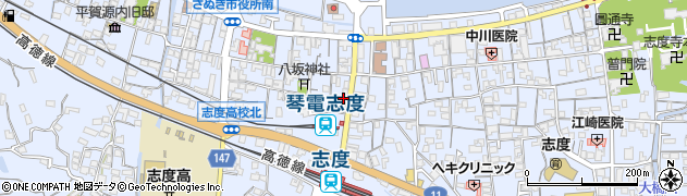 香川県さぬき市志度519周辺の地図