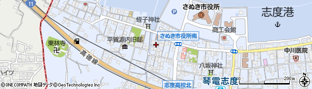 香川県さぬき市志度342周辺の地図