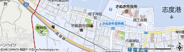 香川県さぬき市志度周辺の地図