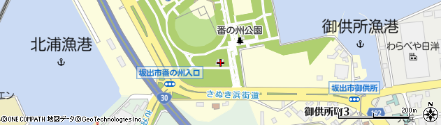 香川県坂出市番の州公園周辺の地図