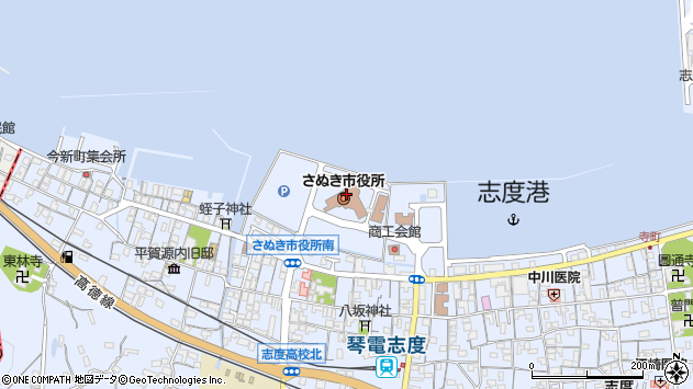 〒769-2300 香川県さぬき市（以下に掲載がない場合）の地図