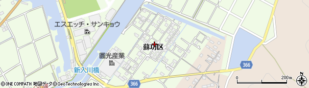 広島県尾道市因島中庄町（蘇功区）周辺の地図