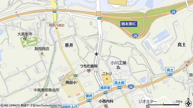 〒648-0018 和歌山県橋本市隅田町垂井の地図