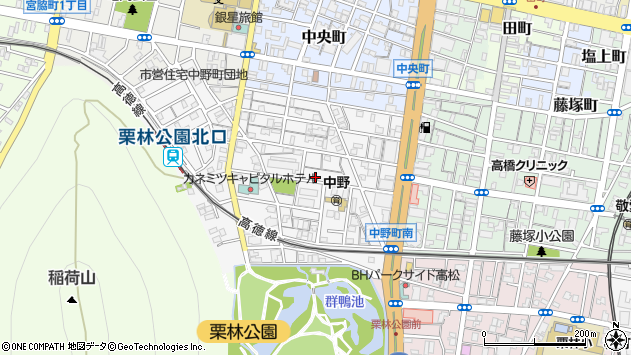 〒760-0008 香川県高松市中野町の地図