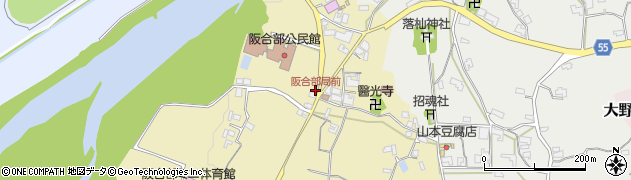 阪合部局前周辺の地図