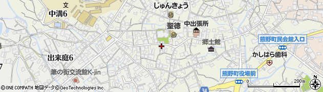 熊野中溝簡易郵便局周辺の地図