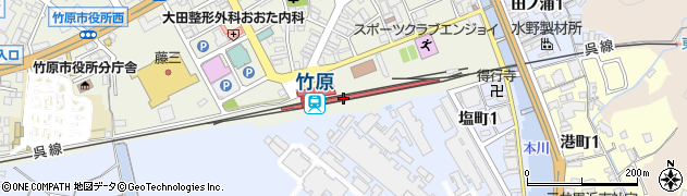 広島県竹原市周辺の地図