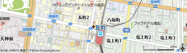 快活CLUB高松瓦町駅前店周辺の地図