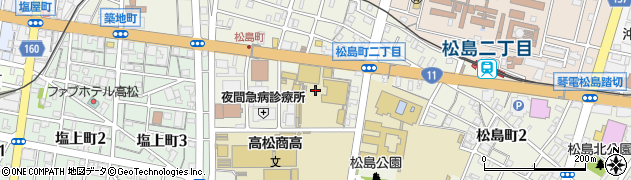 高松中央高等学校周辺の地図