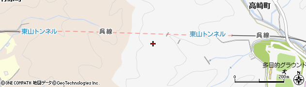 東山トンネル周辺の地図