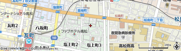 香川県高松市塩上町3丁目周辺の地図