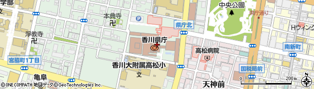 香川県庁総務部　国際課外国青年招致・国際交流員周辺の地図