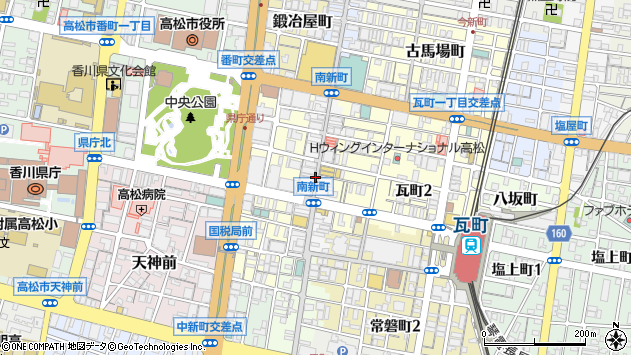 〒760-0051 香川県高松市南新町の地図