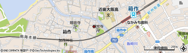 大阪府阪南市箱作周辺の地図