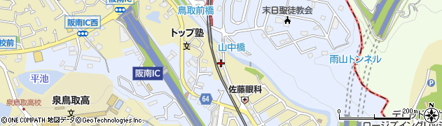 大阪府阪南市自然田463周辺の地図