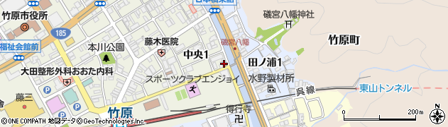 竹原本川郵便局周辺の地図