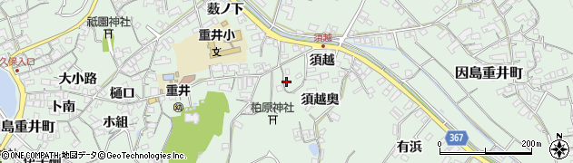 広島県尾道市因島重井町須越3359周辺の地図