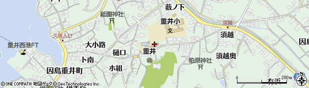 尾道市　重井公民館周辺の地図
