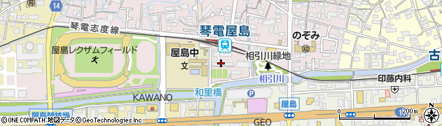 香川大学　男子寮周辺の地図