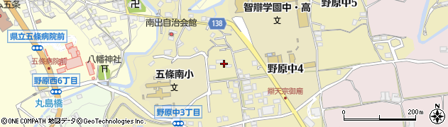 奈良県五條市野原中周辺の地図