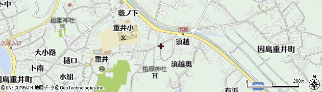 広島県尾道市因島重井町須越3345周辺の地図