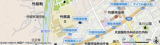 竹原市体育館前周辺の地図