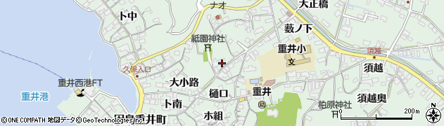 広島県尾道市因島重井町砂原周辺の地図